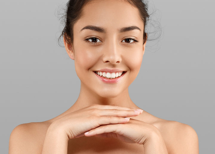 Skincare model smiling